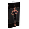 Sexy vinyl dress with zipper on the hip M Noir Handmade F251, with ruffles, black - 1 - notaboo.es