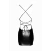 Sexy bareback dress M Noir Handmade Powerwetlook Lace Up F252, black - 4 - notaboo.es