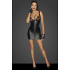 Erotic vinyl dress with lace cups L Noir Handmade F254, with zipper, black - 4 - notaboo.es
