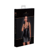 Erotic vinyl dress with lace cups L Noir Handmade F254, with zipper, black - 2 - notaboo.es