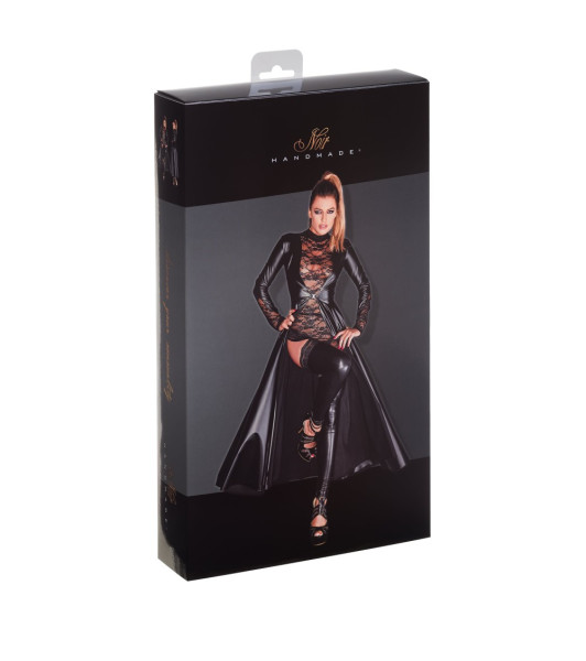 Cloak with decorative clasp Noir Handmade, black, XL - 3 - notaboo.es
