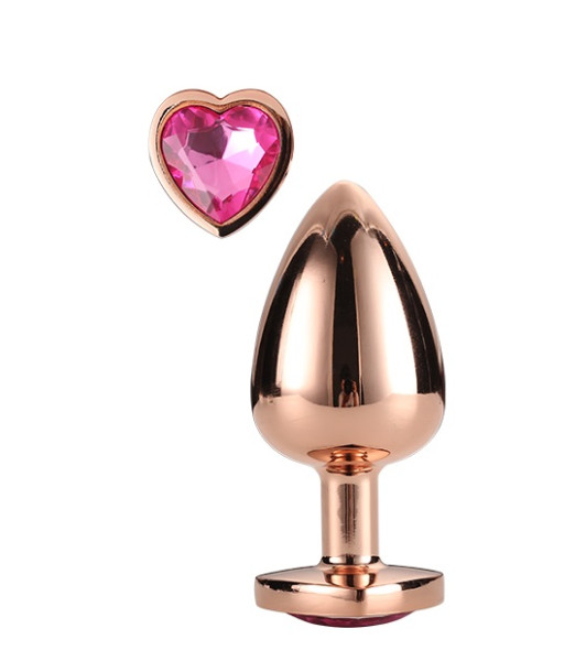 GLEAMING LOVE ROSE GOLD PLUG LARGE - 1 - notaboo.es