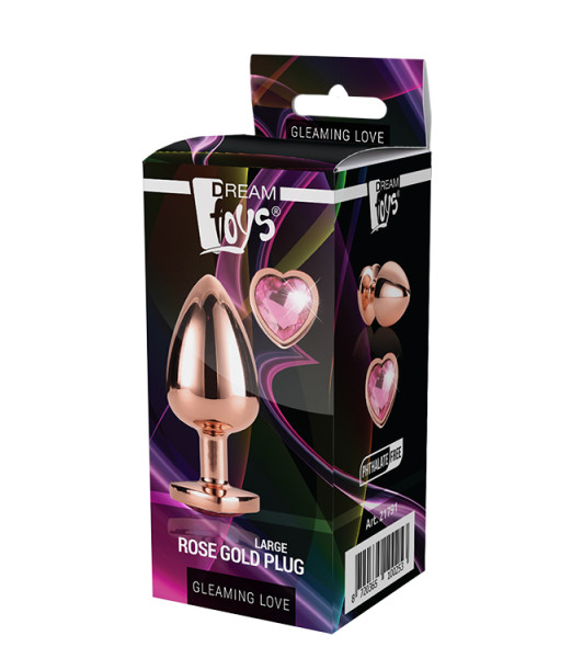 GLEAMING LOVE ROSE GOLD PLUG LARGE - 3 - notaboo.es