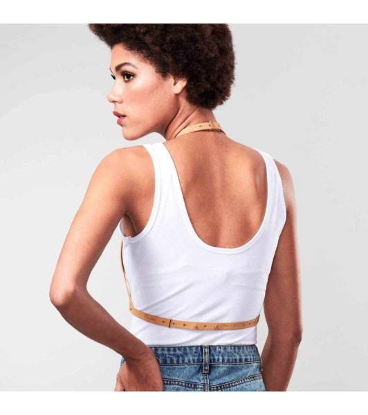 MAZE - Arnés Sujetador Halter Marrón - 3 - notaboo.es