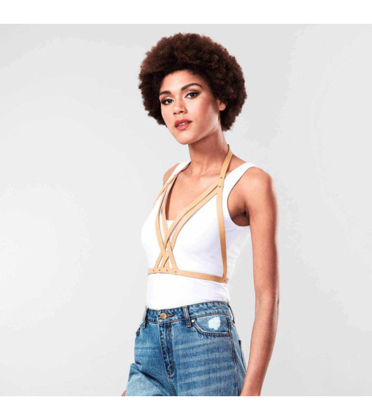MAZE - Arnés Sujetador Halter Marrón - 2 - notaboo.es