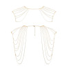 Magnifique · Metallic chain shoulders & back jewelry gold - 2 - notaboo.es