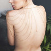 Magnifique · Metallic chain shoulders & back jewelry gold - 3 - notaboo.es