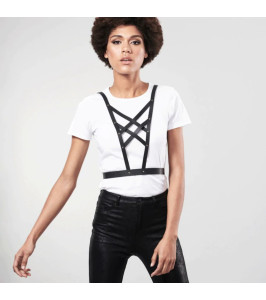 MAZE - Cross Cleavage Harness Black - notaboo.es