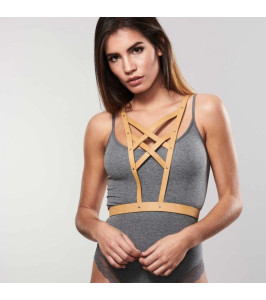 MAZE - Cross Cleavage Harness Brown - notaboo.es