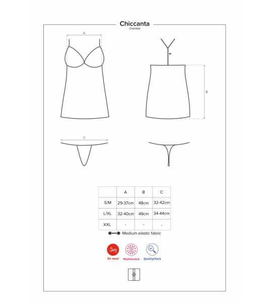 Bielizna-Chiccanta koszulka i stringi czarna L/XL - 5 - notaboo.es