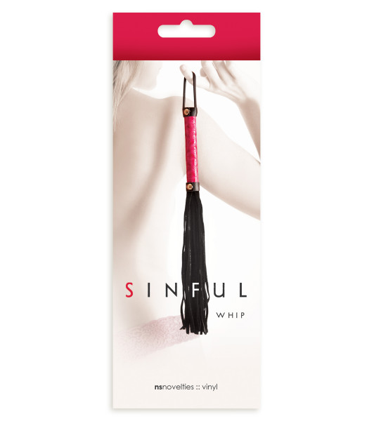 Flogger Negro con Mango Rosa NS Novelties - 1 - notaboo.es