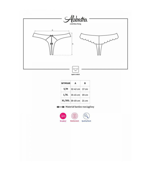 Bielizna-Alabastra stringi otwarte  S/M - 4 - notaboo.es