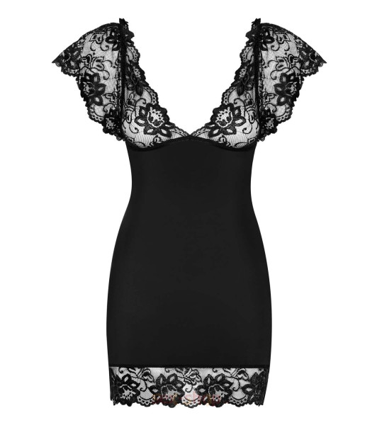 Camiseta erótica de encaje Obsessive Imperia, tanga incluido, negra, S/M - 9 - notaboo.es