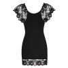 Camiseta erótica de encaje Obsessive Imperia, tanga incluido, negra, S/M - 10 - notaboo.es