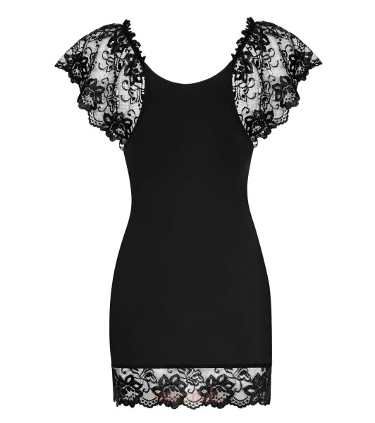 Camiseta erótica de encaje Obsessive Imperia, tanga incluido, negra, S/M - 10 - notaboo.es