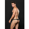 MICROFIBER LOWRISE ZIP THONG BLACK, S/M - 2 - notaboo.es
