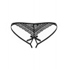 Sexy thong with intimate neckline Obsessive Picantina, lace, black, L/XL - 11 - notaboo.es