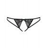 Sexy thong with intimate neckline Obsessive Picantina, lace, black, L/XL - 10 - notaboo.es