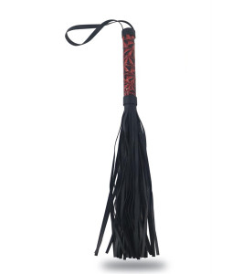 Leatherette whip, black with red handle - notaboo.es
