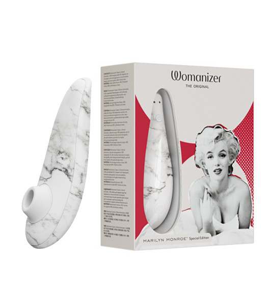 Womanizer Marilyn Monroe Special Edition Womanizer Marilyn Monroe Non-contact Clitoral Stimulator, White Marble - notaboo.es