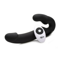 Strapless strap-on with remote control, black