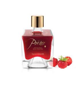 Edible body paint Poême Bijoux Indiscret, strawberry flavor, with feather, 50 ml Edible body paint Poême Bijoux Indiscret, strawberry flavor, with feather, 50 ml - notaboo.es