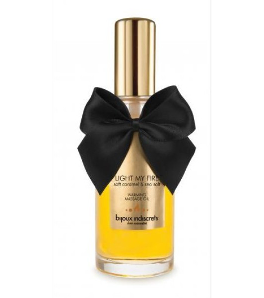 Warming massage oil Bijoux Indiscrets Light My Fire, caramel and sea salt, 100 ml - notaboo.es