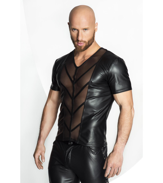 Эротическая футболка сетка посередине H029 от Noir Handmade M - 4 - notaboo.es