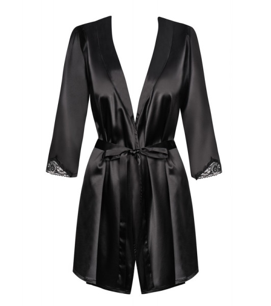 Bata erótica Obsessive Satinia, negra, L/XL - 6 - notaboo.es
