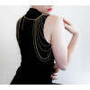 Magnifique · Metallic chain shoulders & back jewelry gold - 9 - notaboo.es