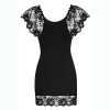 Camiseta erótica de encaje Obsessive Imperia, tanga incluido, negra, L/XL - 9 - notaboo.es