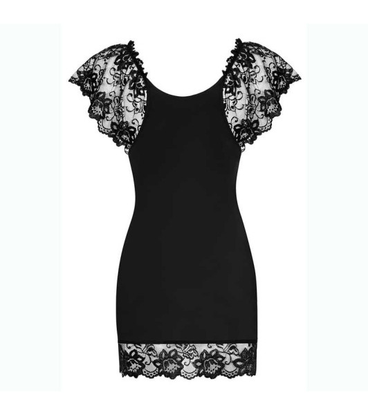 Camiseta erótica de encaje Obsessive Imperia, tanga incluido, negra, L/XL - 9 - notaboo.es