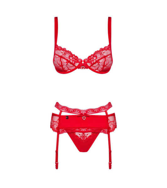Conjunto de encaje rojo Heartina S / M - 7 - notaboo.es