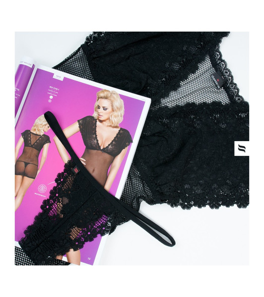 Obsessive Picantina tanga sexy, encaje, negro, S/M - 6 - notaboo.es
