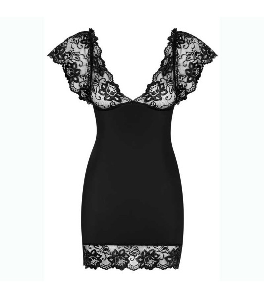 Camiseta erótica de encaje Obsessive Imperia, tanga incluido, negra, L/XL - 8 - notaboo.es