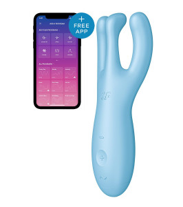 Satisfyer Threesome 4 Vibrator with APP Blue - notaboo.es