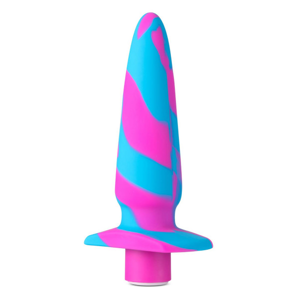 Plug anal con vibración Blush Avant rosa y azul, 12,7 x 3,1cm - notaboo.es