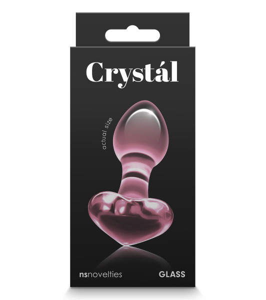 NS Novelties anal plug with heart stopper, glass, pink, 8.7 x 3 cm - 2 - notaboo.es