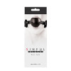 Sinful vinyl gag with perforated ball, black - 5 - notaboo.es