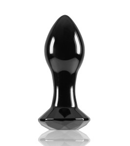 NS Novelties glass anal plug with diamond stopper, black, 7 x 3 cm - notaboo.es