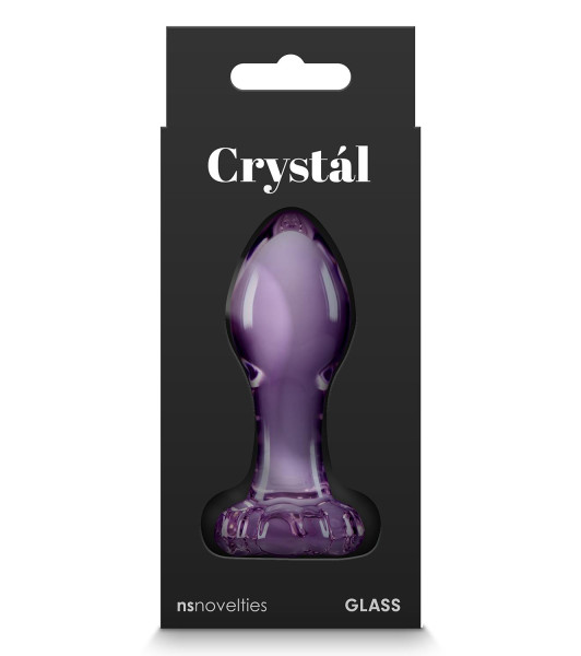 NS Novelties anal plug with flower stopper, glass, purple, 8.9 x 3 cm - 1 - notaboo.es