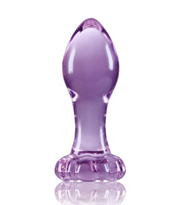 NS Novelties anal plug with flower stopper, glass, purple, 8.9 x 3 cm - notaboo.es