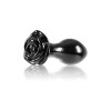 NS Novelties glass anal plug with rose stopper, black, 7.1 x 3 cm - 3 - notaboo.es