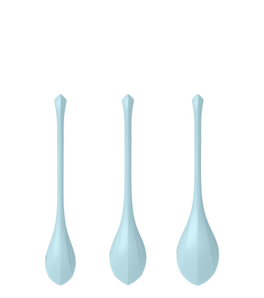 CONJUNTO DE 3 BOLAS KEGEL YONI POWER 2 SATISFYER AZULES - 3 - notaboo.es