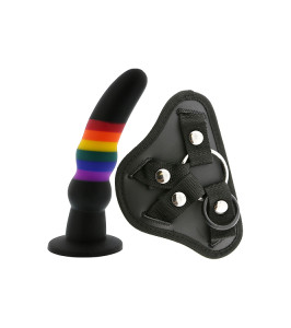 COLOURFUL LOVE STRAP ON SOLID DILDO - notaboo.es