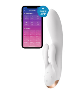 VIBRADOR DOUBLE FLEX CON APP SATISFYER   BLANCO - notaboo.es