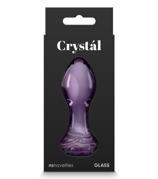 NS Novelties glass anal plug with rose stopper, purple, 7.1 x 3 cm - 1 - notaboo.es