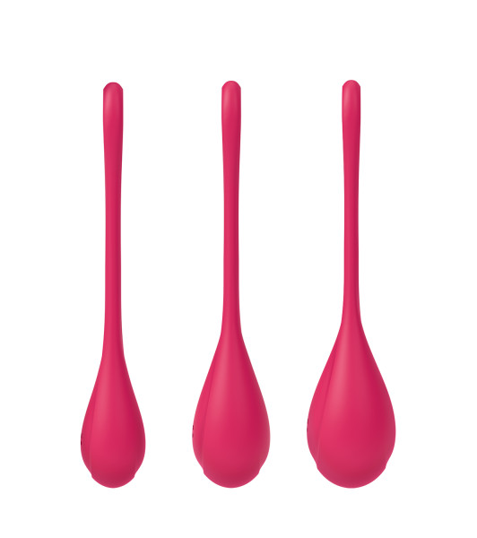 CONJUNTO DE 3 BOLAS KEGEL YONI POWER 1 SATISFYER ROJAS - 3 - notaboo.es
