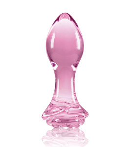 NS Novelties glass anal plug with rose stopper, pink, 7.1 x 3 cm - notaboo.es