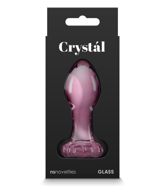 NS Novelties anal plug with flower stopper, glass, pink, 8.9 x 3 cm - 1 - notaboo.es